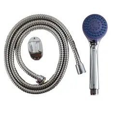 GENERICO - Kit Cabezal Ducha Regulable Base Manguera 150cm Alta Presión