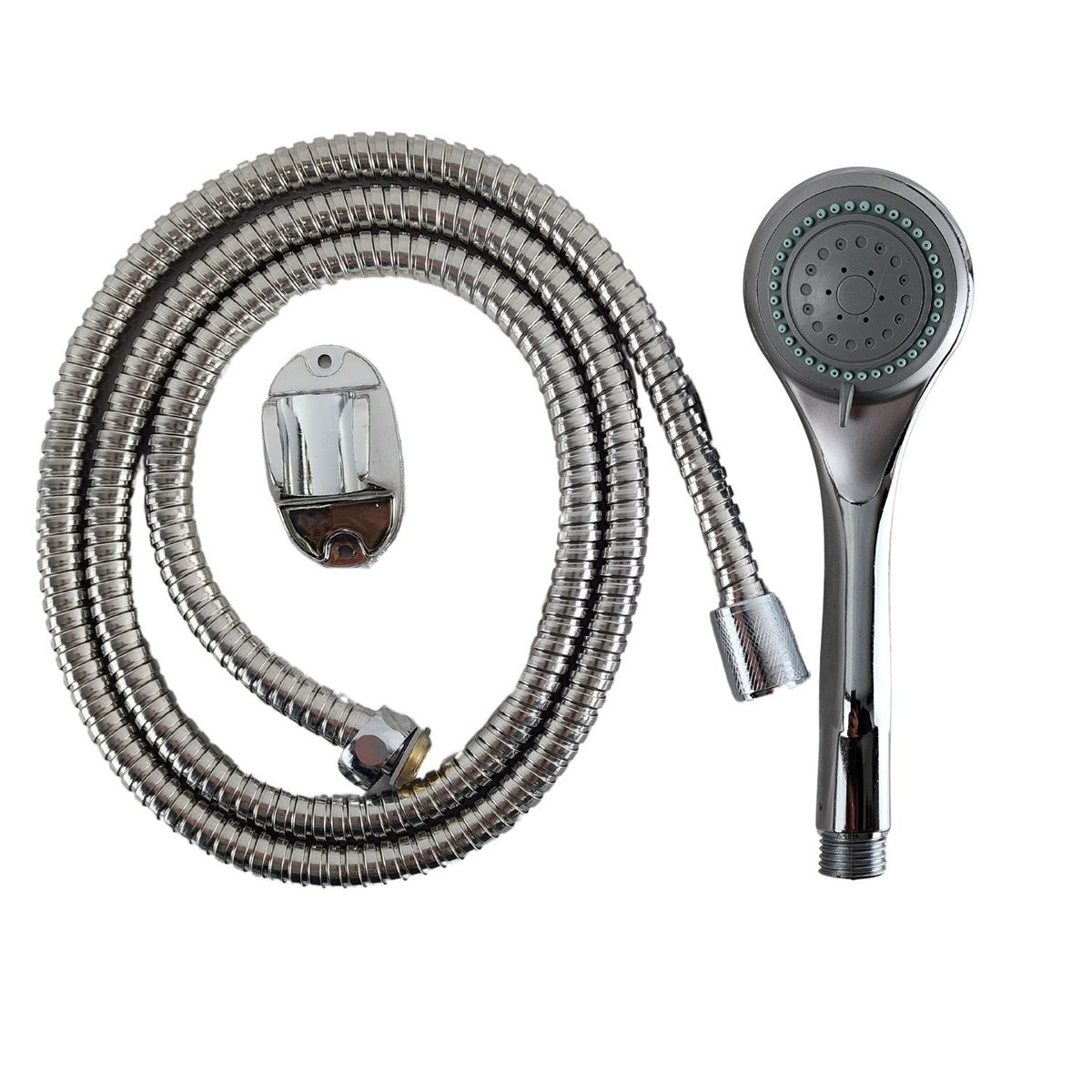 GENERICO - Kit Cabezal Ducha Base Manguera 150cm Regulable Ahorro Agua