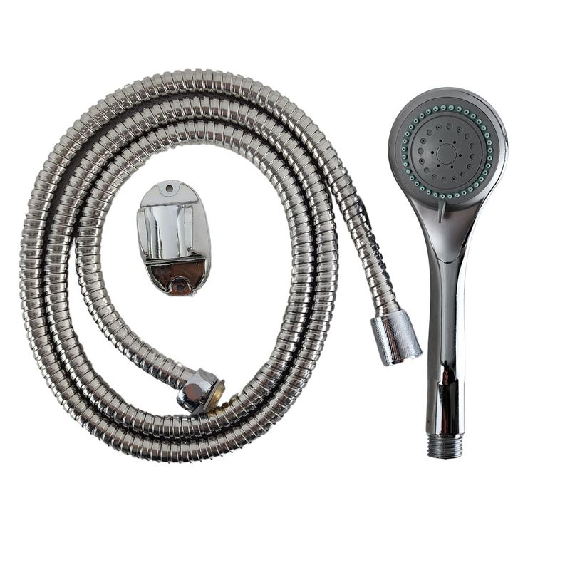 GENERICO - Kit Cabezal Ducha Base Manguera 150cm Regulable Ahorro Agua
