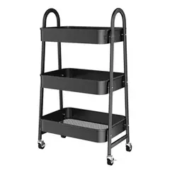 GENERICO - Organizador De Almacenamiento Carrito Metálico Negro