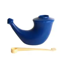 ALKANATUR - NETI POT -Rhino Horn- Limpiador Nasal Adulto Color Azul JALA NETI