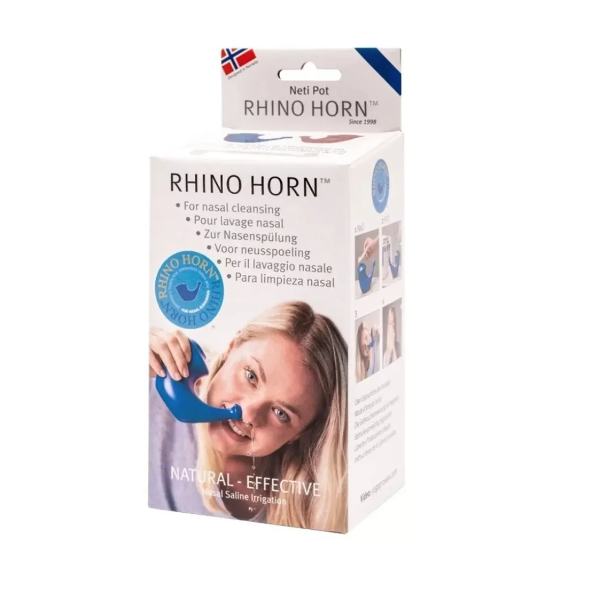 ALKANATUR - NETI POT -Rhino Horn- Limpiador Nasal Adulto Color Azul JALA NETI