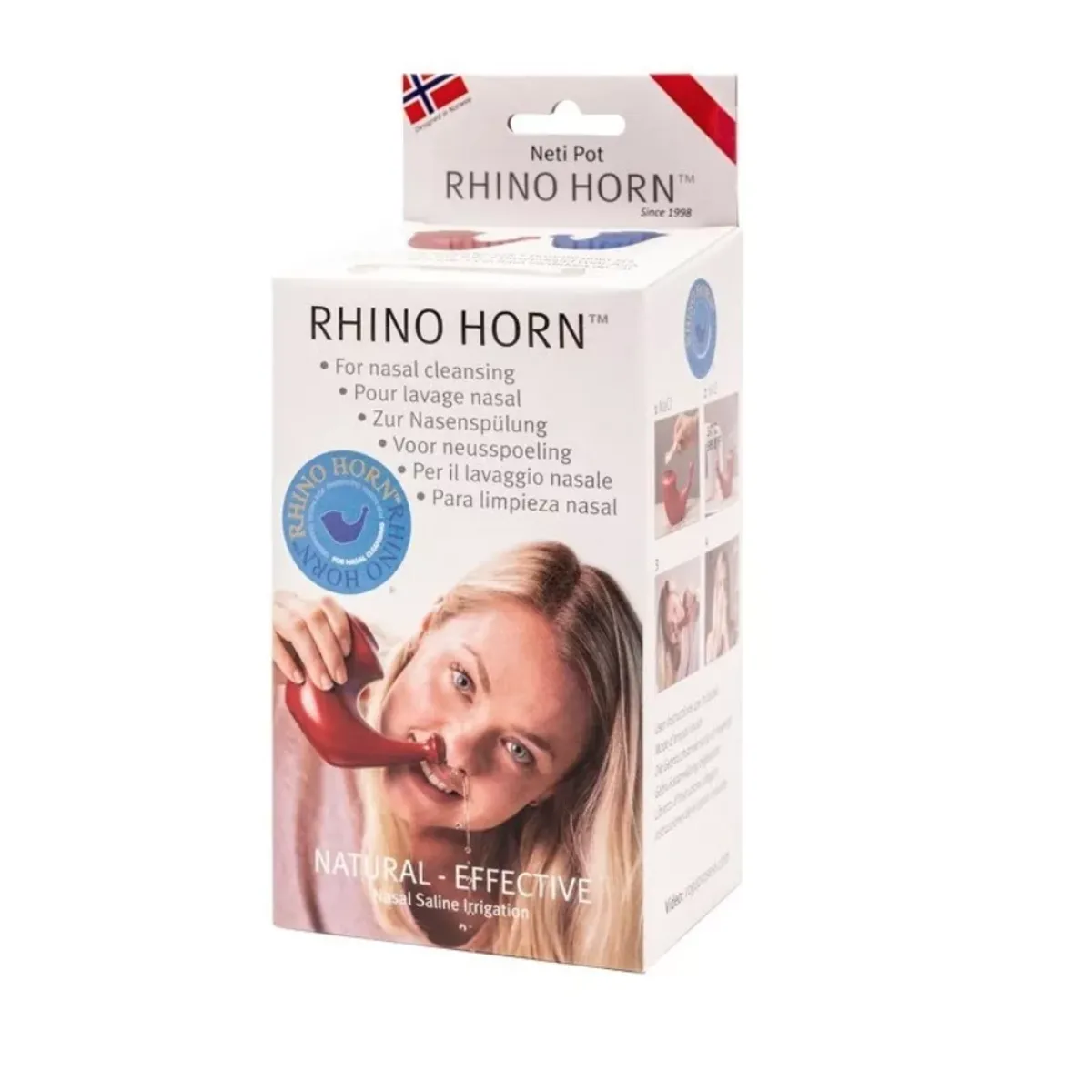 ALKANATUR - NETI POT -Rhino Horn- Limpiador Nasal Adulto Color Rojo JALA NETI
