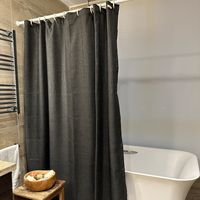 Cortina de Baño Rústica Gris Oscuro 180x190