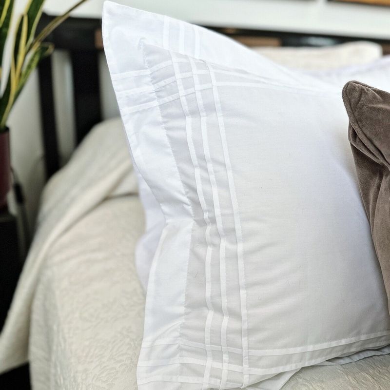 CASA CECILIA - Funda de Almohada 50X70 Blanca Modelo Pliegues Casa Cecilia