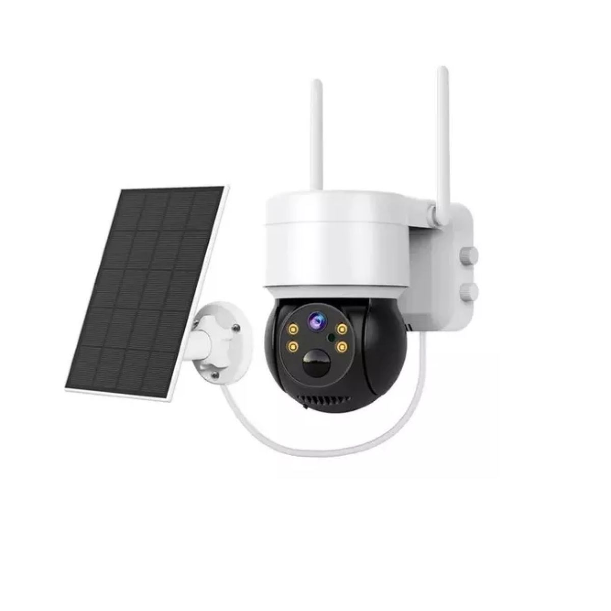 ANGELES DEL HOGAR - Cámara Solar Para Exteriores Ip 1080 Inalámbrica 360 Color Blanco