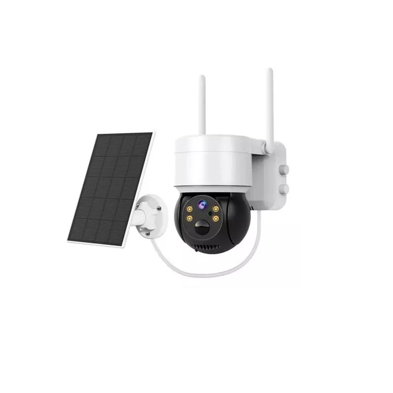 ANGELES DEL HOGAR - Cámara Solar Para Exteriores Ip 1080 Inalámbrica 360 Color Blanco