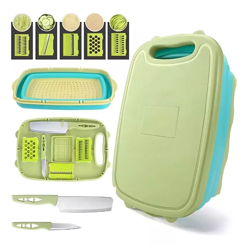 GENERICO - Bandeja Tabla Multifuncional De Corte Plegable Cocina 9 En 1