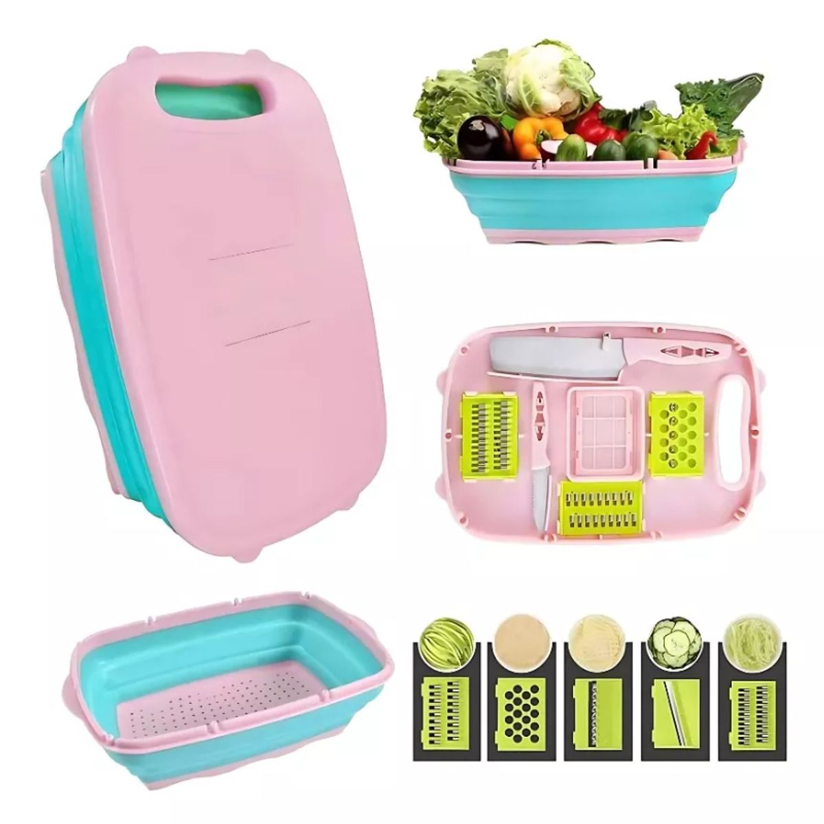 GENERICO - Bandeja Tabla Multifuncional De Corte Plegable Cocina 9 En 1