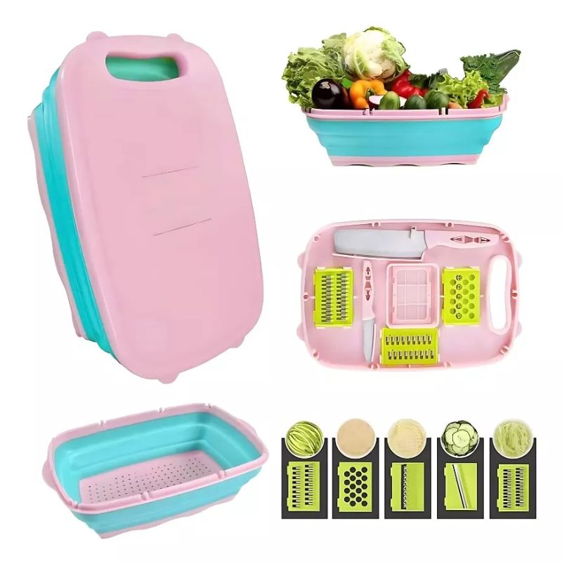GENERICO - Bandeja Tabla Multifuncional De Corte Plegable Cocina 9 En 1