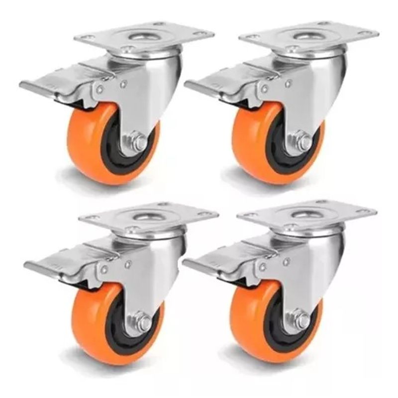 LISM - Pack 4 Ruedas Para Carros Muebles Frenos 3 Pulgadas (400 Kg) 329004
