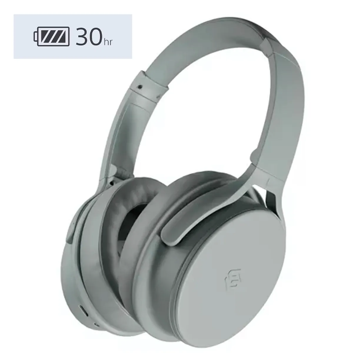 SLEVE - Audífonos Bluethooth Casco Batería 30 horas Waterproof Plata