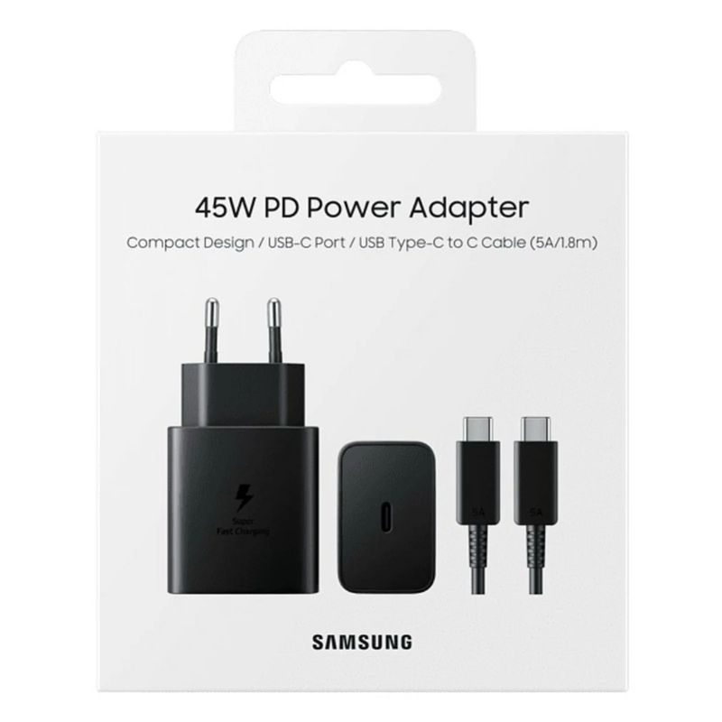SAMSUNG - Cargador Samsung Ta4510 Power Adapter 45w Tipo C Negro