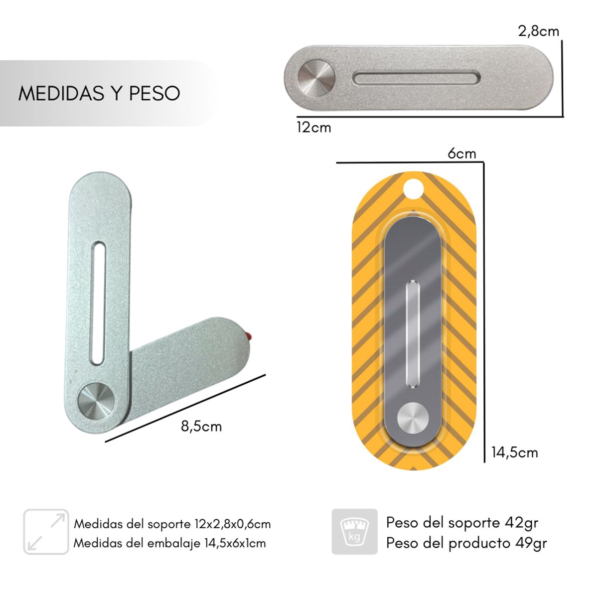 GENERICO - Soporte Celular Aluminio Magnético Laptop Notebook Tablet