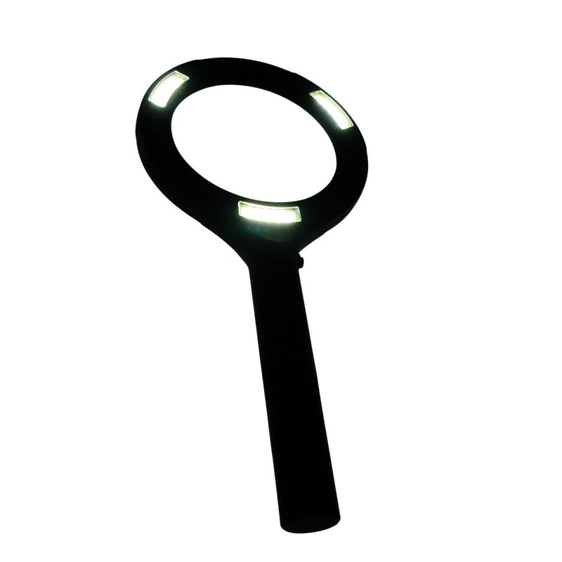 GENERICO - Lupa de Mano con 3 Luces LED Ergonómica