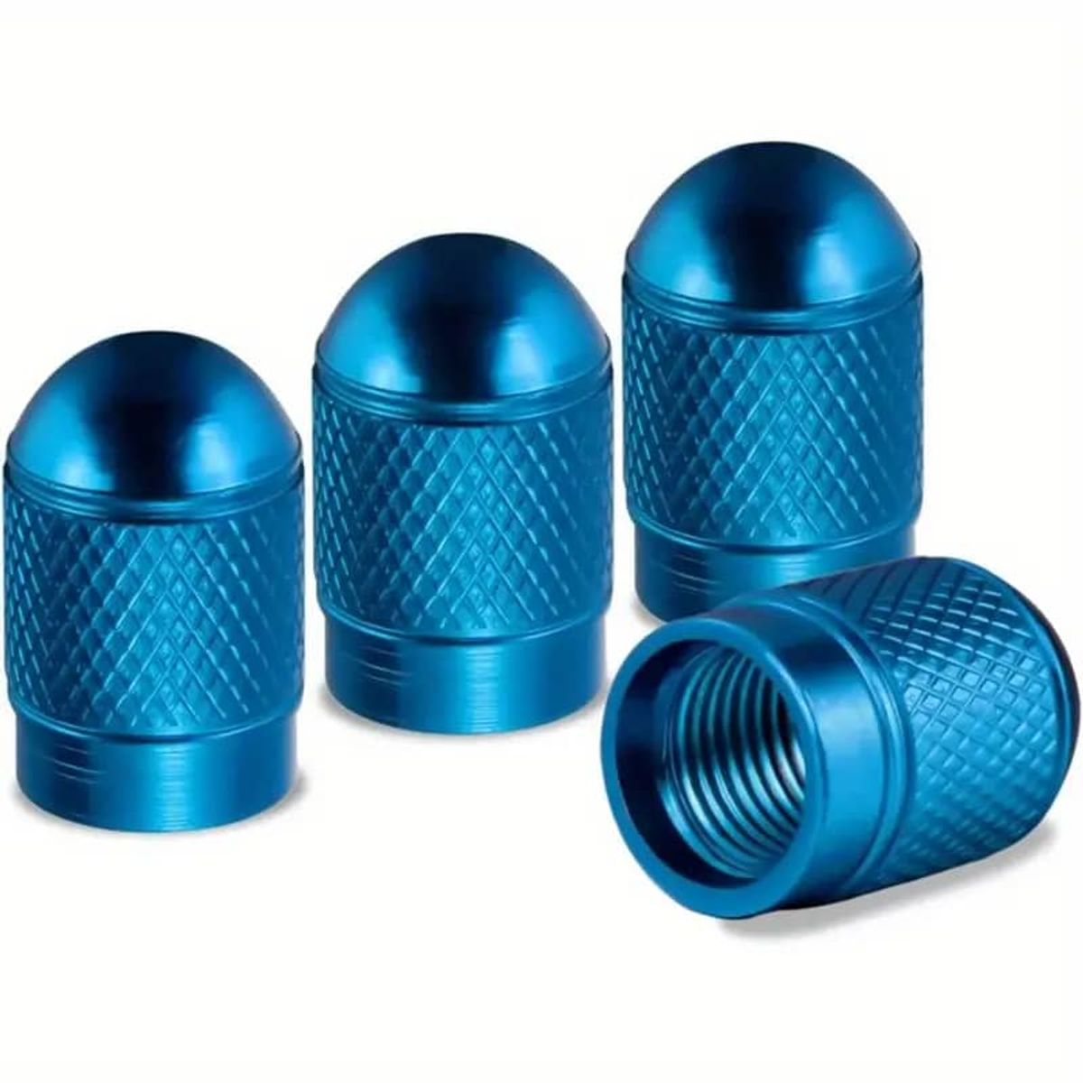 GENERICO - Set 4 Tapas de válvulas para autos Modelo Balita color azul