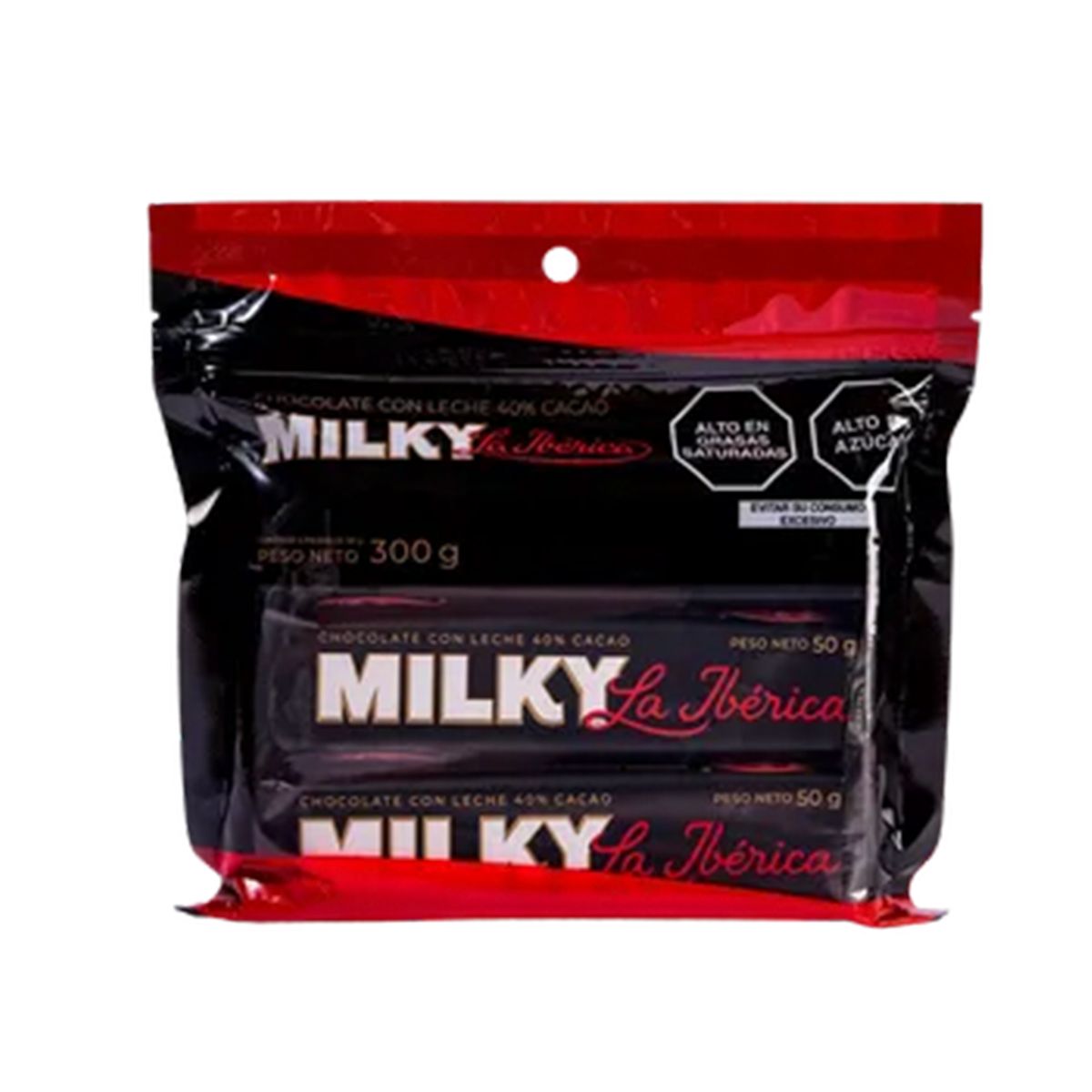 LA IBERICA - PACK X6 BARRAS DE CHOCOLATE MILKY 40% CACAO 50G LA IBÉRICA