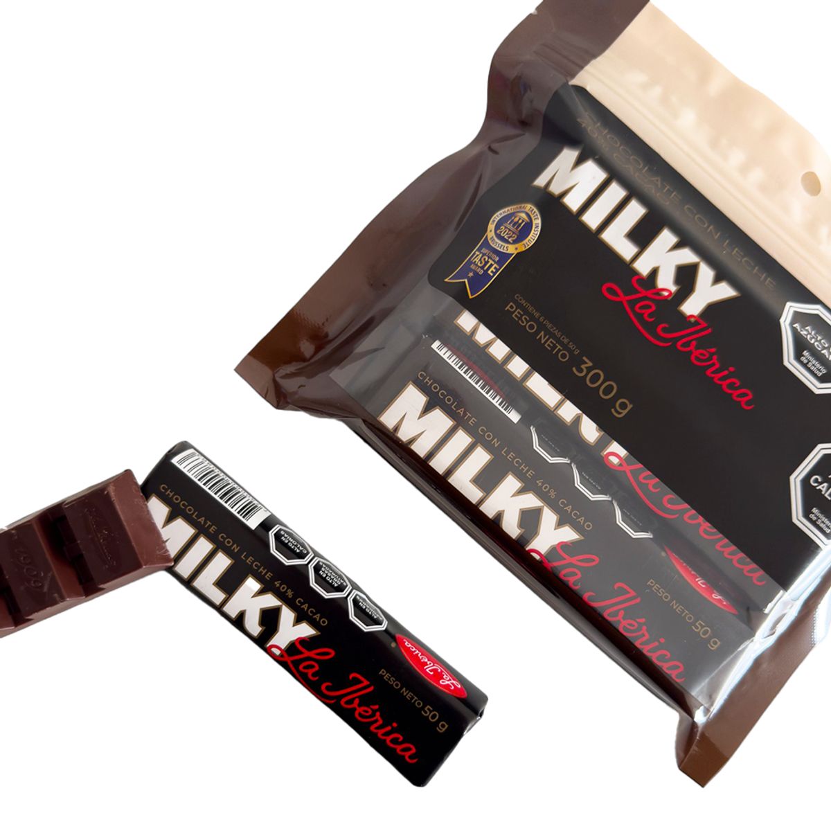 LA IBERICA - PACK X6 BARRAS DE CHOCOLATE MILKY 40% CACAO 50G LA IBÉRICA