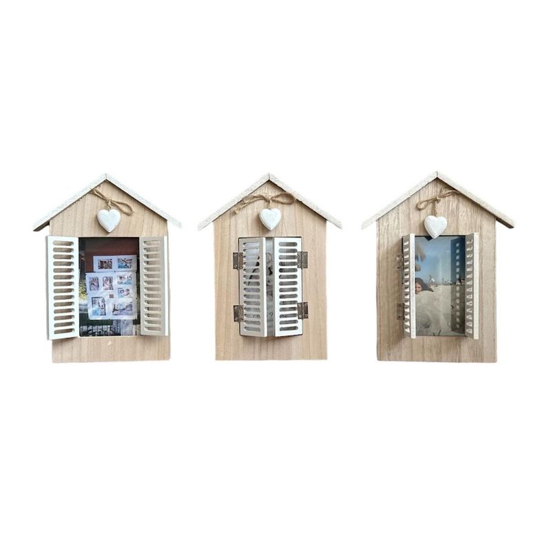 HOMASTTI - Pack 3 Marcos Foto Portarretrato Casita Corazon Blanco