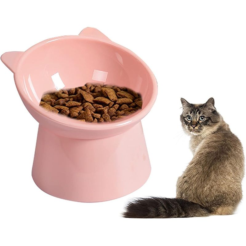 GENERICO - X2 Cuenco Para Mascota Inclinado Comedero Elevado Gato Perro