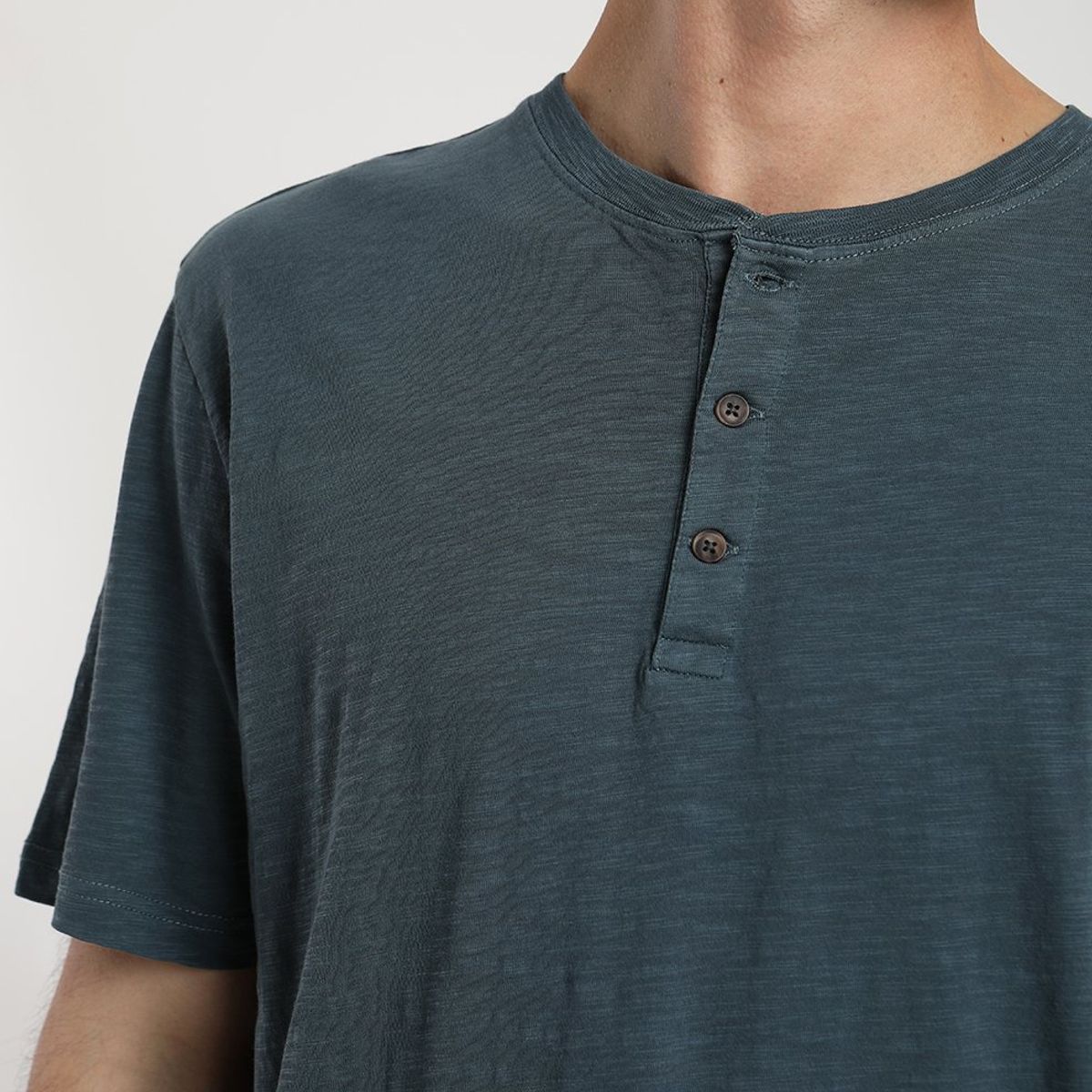 FROENS - Polera manga corta hombre Mao azul - Algodón orgánico slub.