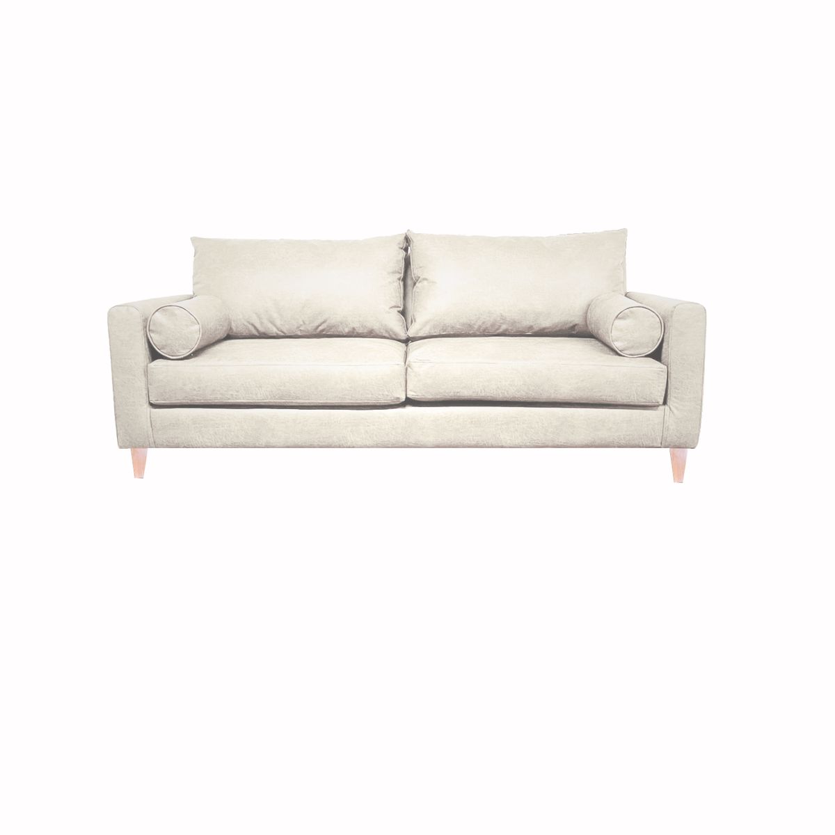 GENERICO - SOFA INDU 2 CUERPOS CHENILLE CREMA