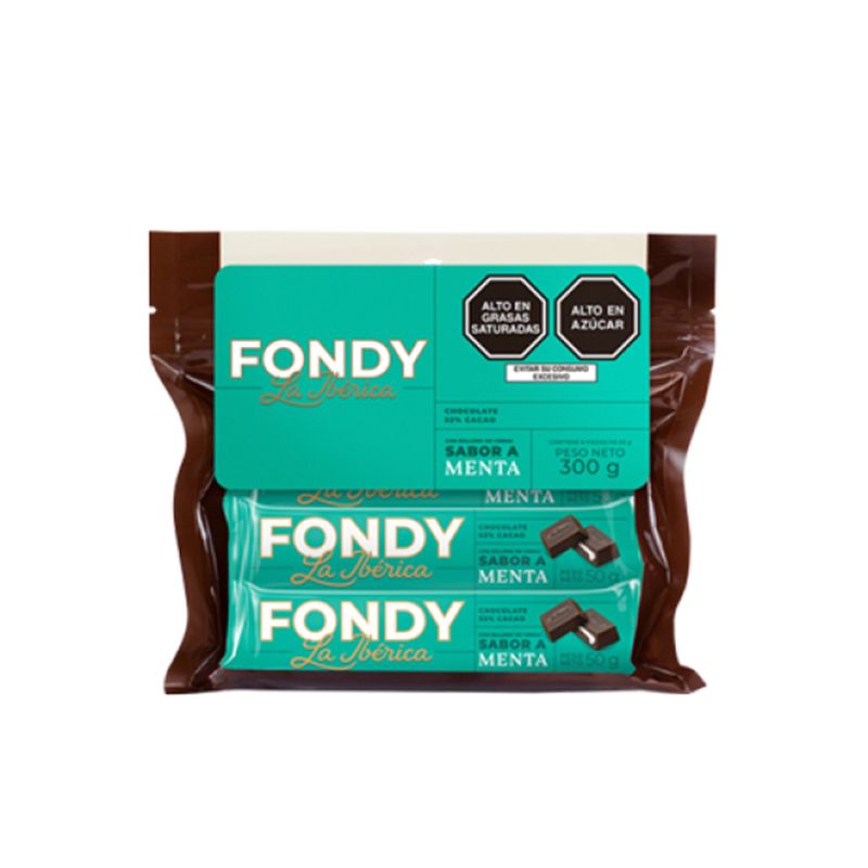 LA IBERICA - PACK X6 BARRAS DE CHOCOLATE BITTER MENTA 50G LA IBÉRICA
