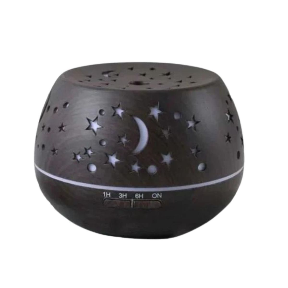 GENERICO - Humidificador Difusor Diseño Luna Estrellas Marron Oscuro