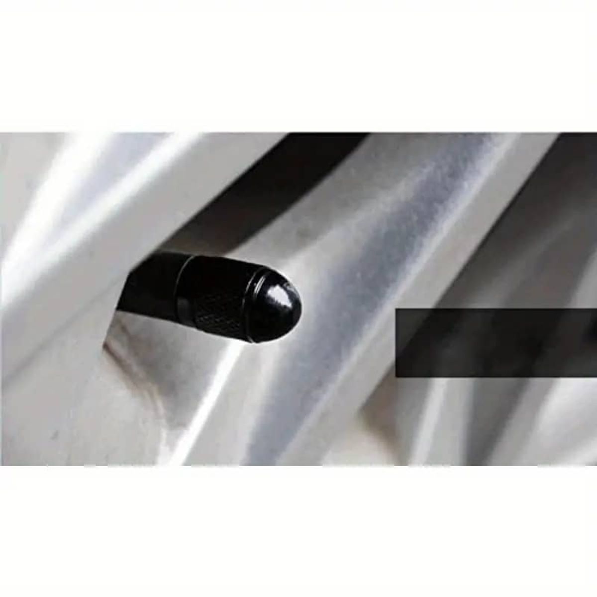 GENERICO - Set 4 Tapas válvulas autos, motos Modelo Balita negro