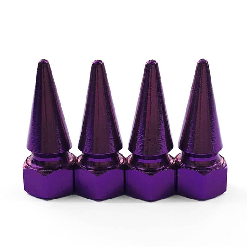 GENERICO - Set 4 Tapas de válvulas para autos, motos 32mm color morado