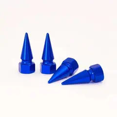 GENERICO - Set 4 Tapas de válvulas para autos, motos 32mm color azul