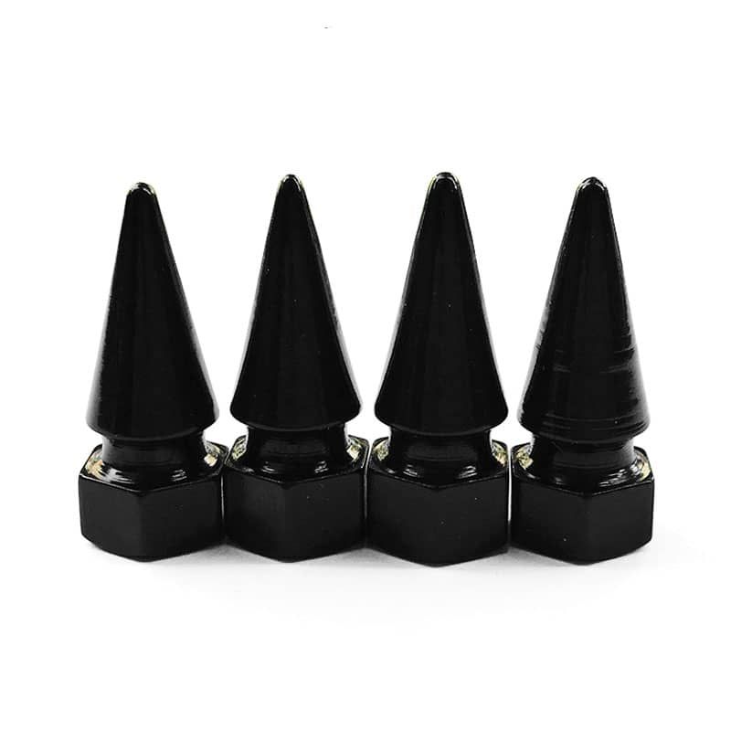 GENERICO - Set 4 Tapas de válvulas para autos, motos 32mm color negro