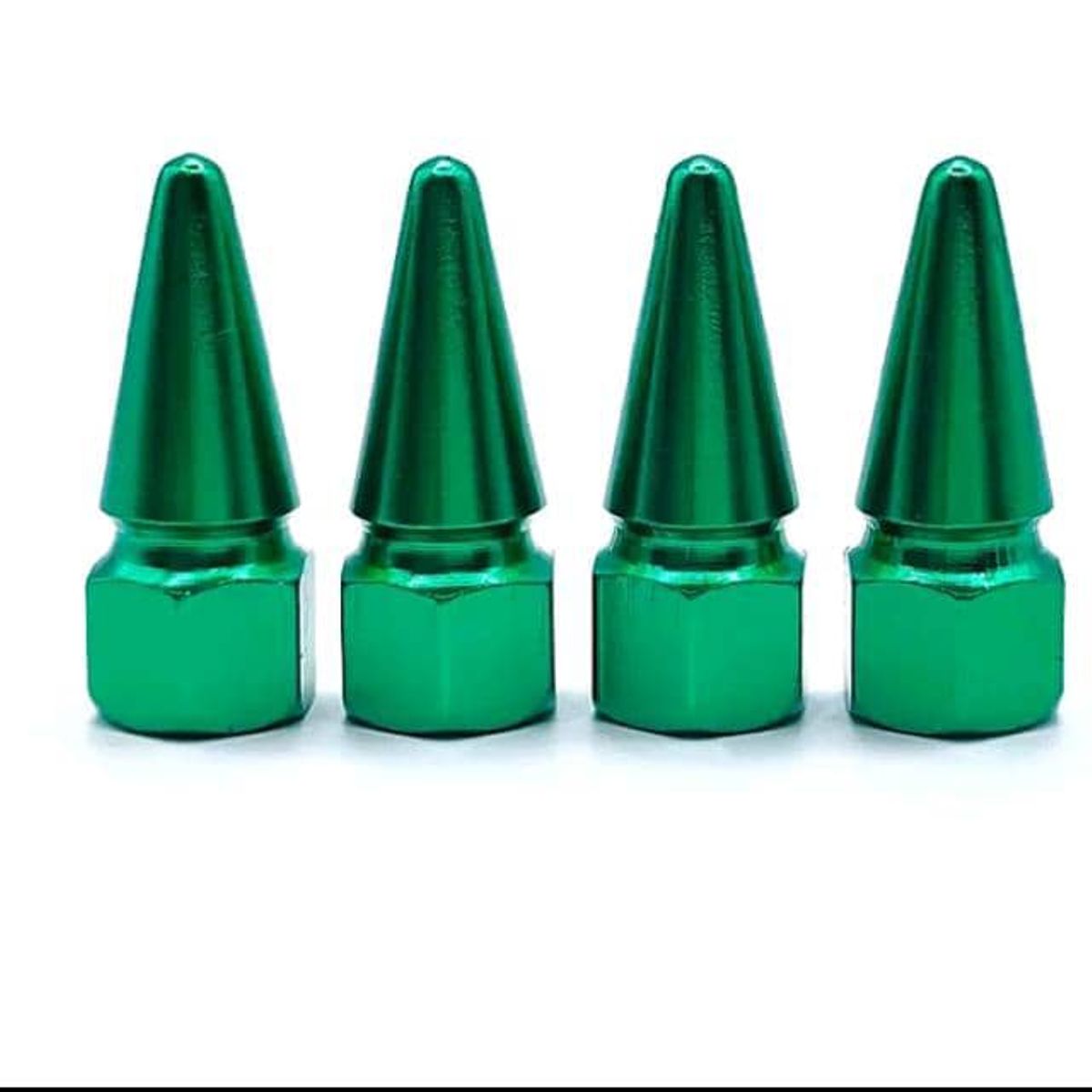 GENERICO - Set 4 Tapas de válvulas para autos, motos 32mm color verde