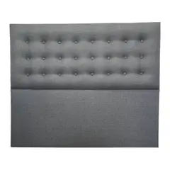 GENERICO - Respaldo Botoné AL PISO LINO GRIS OSCURO Super King