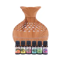 GENERICO - Pack Humidificador Forma de Flor Más 6 Esencias Aromáticas