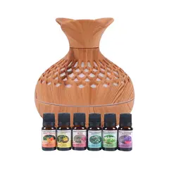 GENERICO - Pack Humidificador Forma de Flor Más 6 Esencias Aromáticas
