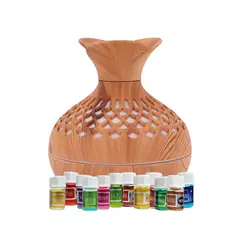 GENERICO - Pack Humidificador Forma de Flor Más 12 Esencias Aromáticas