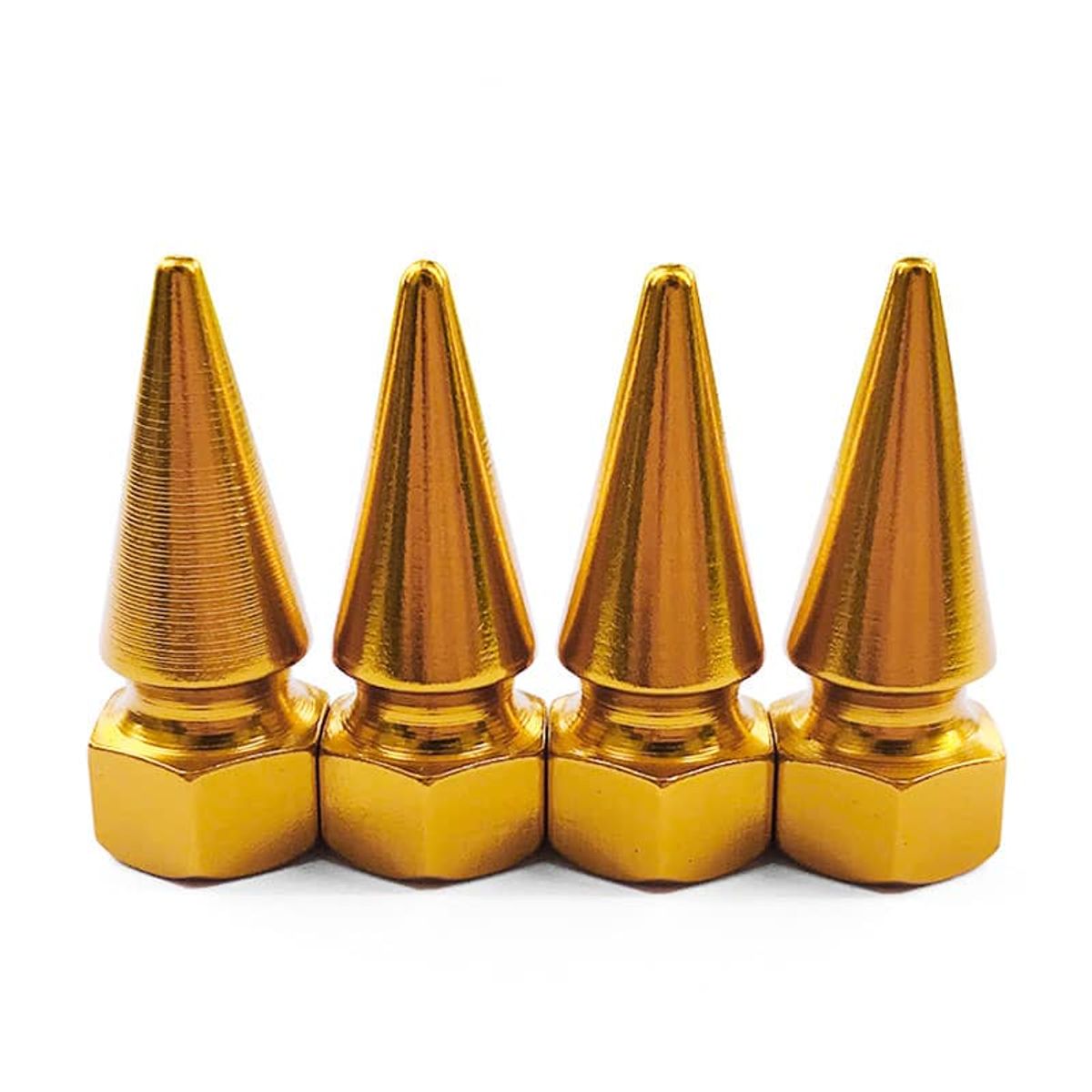 GENERICO - Set 4 Tapas de válvulas para autos, motos 32mm color dorado