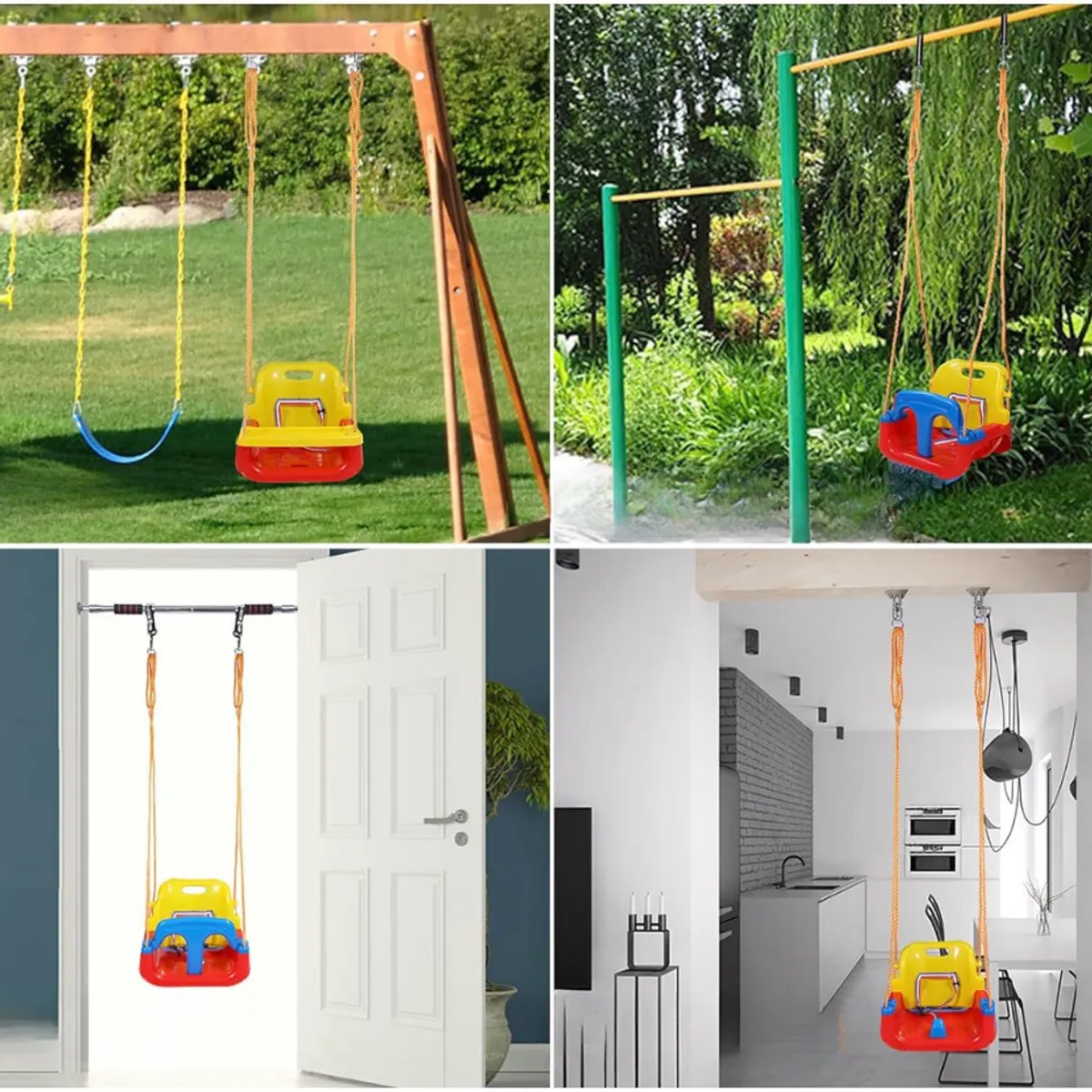 GENERICO - Columpio Silla 3 En 1 Ajustable Portátil Niños Asiento Bebé