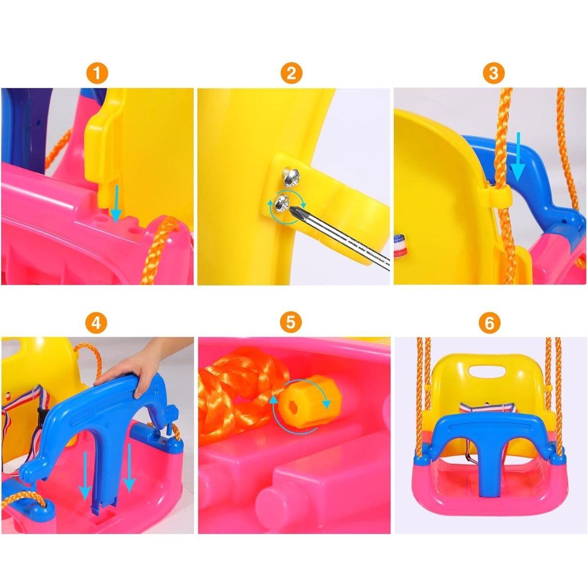 GENERICO - Columpio Silla 3 En 1 Ajustable Portátil Niños Asiento Bebé