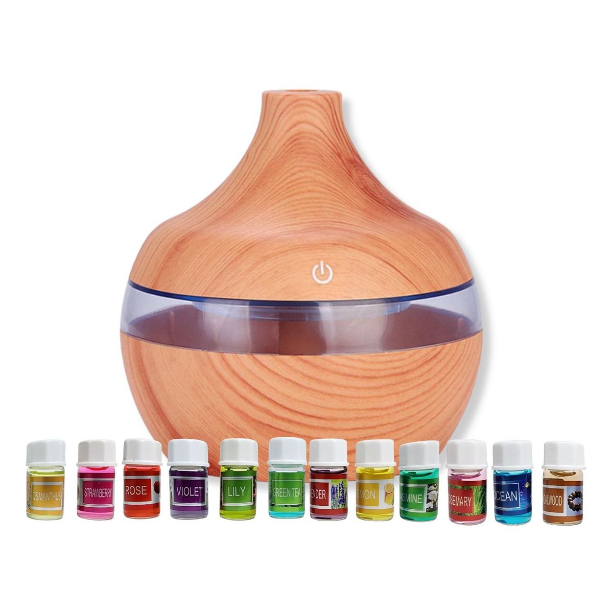 GENERICO - Pack Humidificador de Grano + 12 Esencias Aromaticas