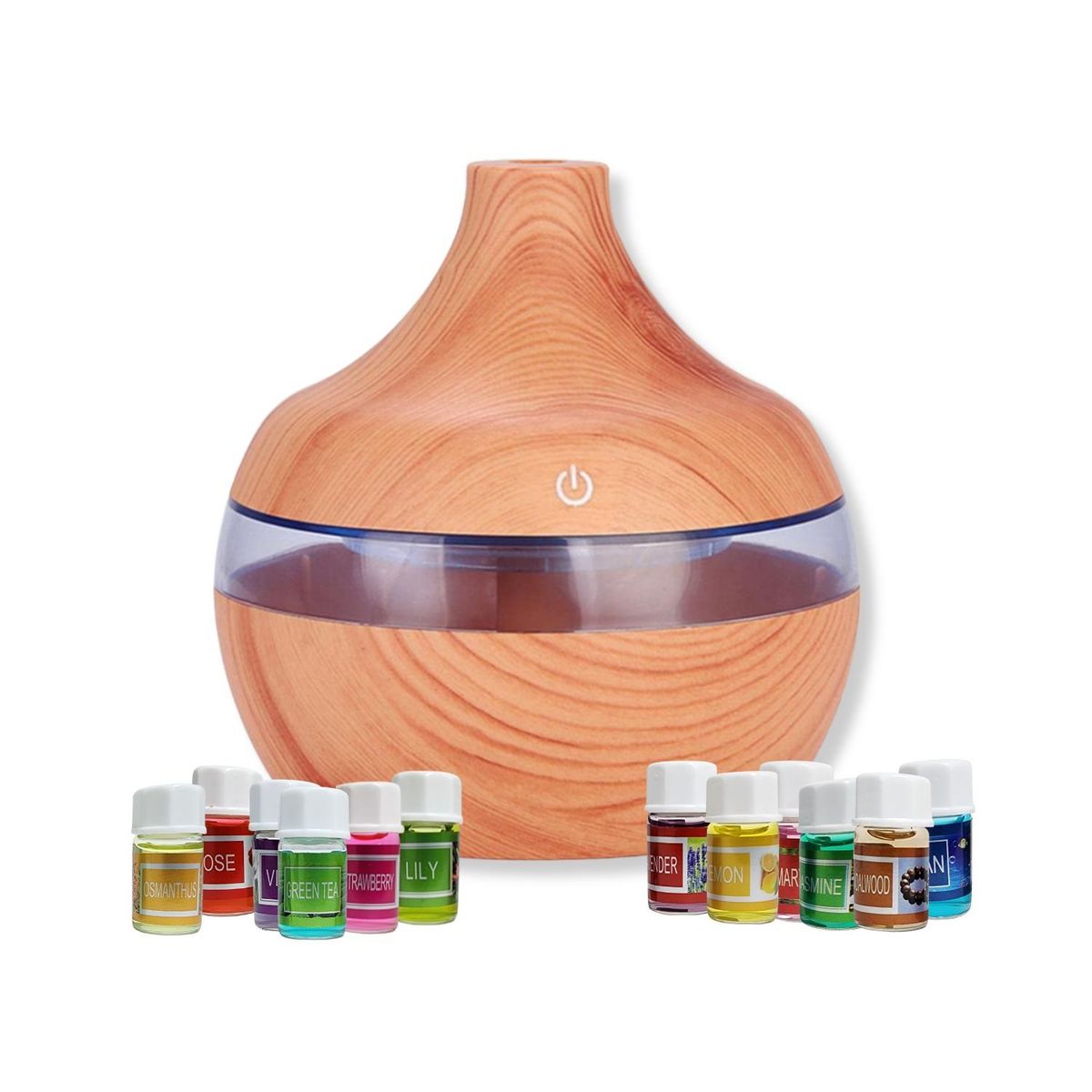 GENERICO - Pack Humidificador de Grano + 12 Esencias Aromaticas