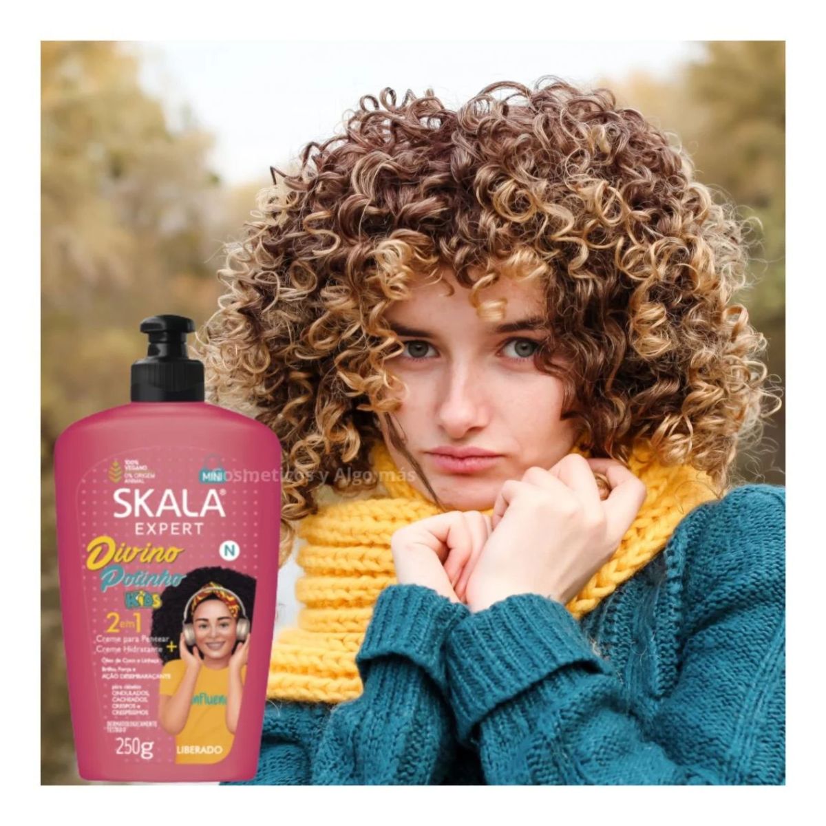 SKALA - Crema de peinar hidratante para niños y adolescentes cabello rizado