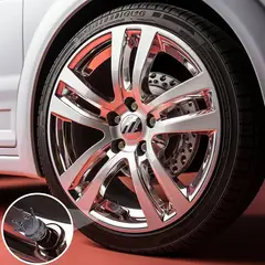 GENERICO - Set 4 Tapas de válvulas autos motos corona color gris plomo