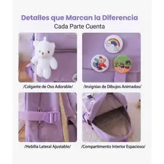 GENERICO - Set Mochila Escolar 5 Piezas