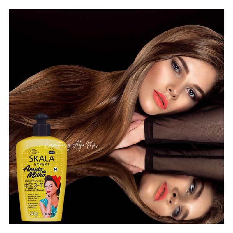 SKALA - Crema de Peinar con protector térmico 3 EN 1 Almidón de Maíz.-.-