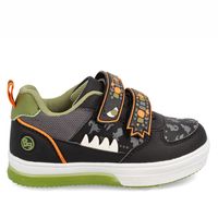 Zapatilla Niño Bubblegummers Luces Neon Negro-Naranja
