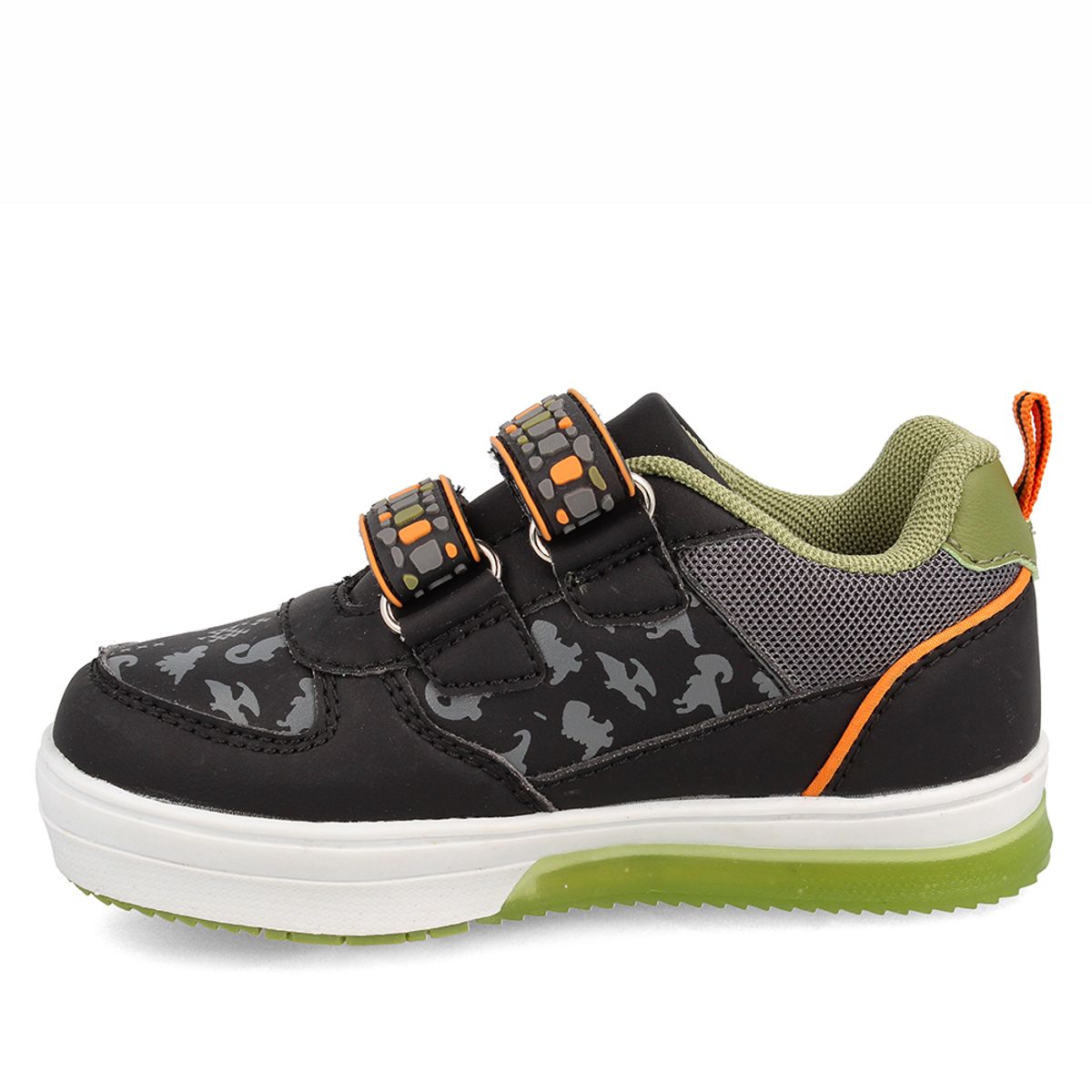 BUBBLE GUMMERS - Zapatilla Niño Bubblegummers Luces Neon Negro-Naranja
