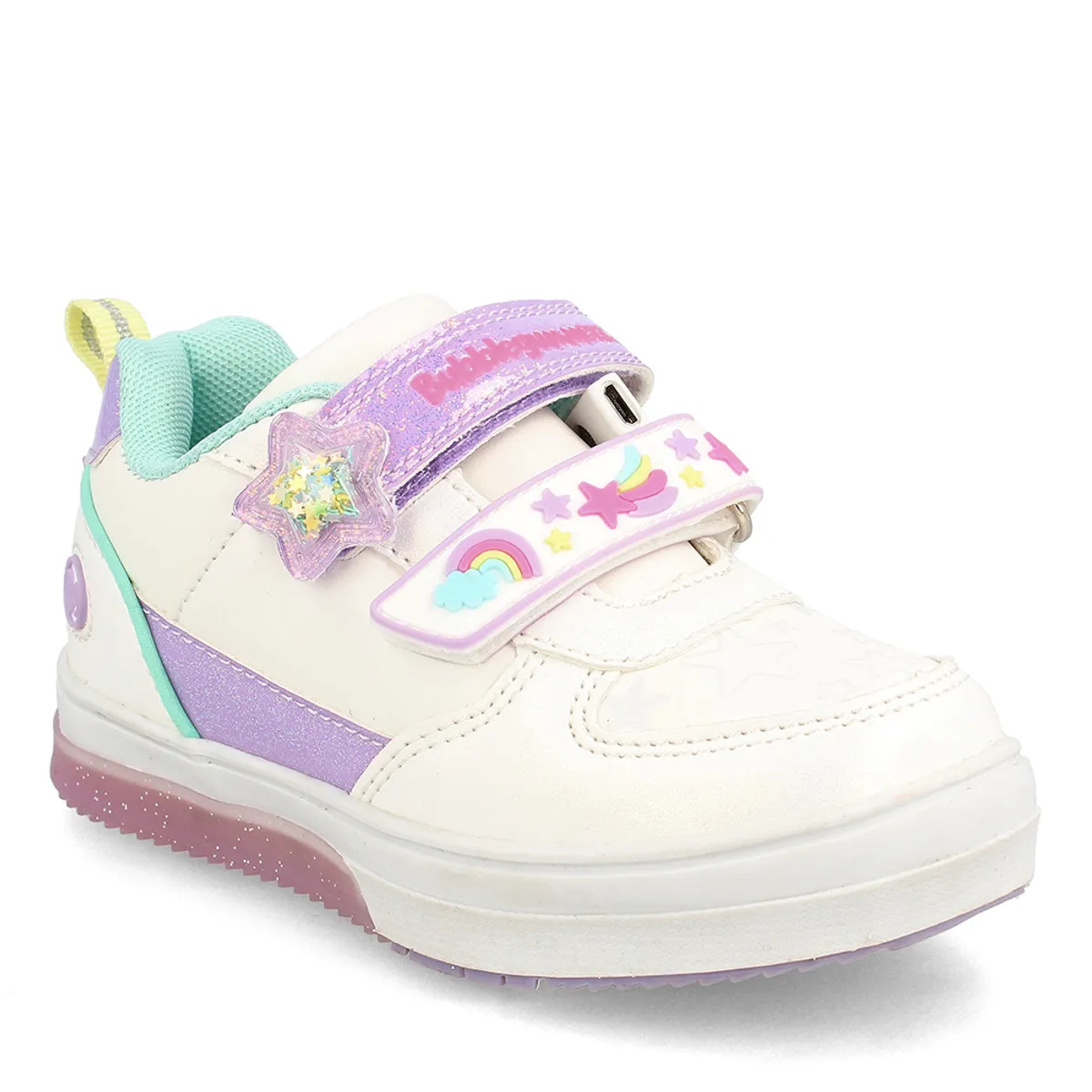 BUBBLE GUMMERS - Zapatilla Niña Bubblegummers Luces Neon Blanco-Lila
