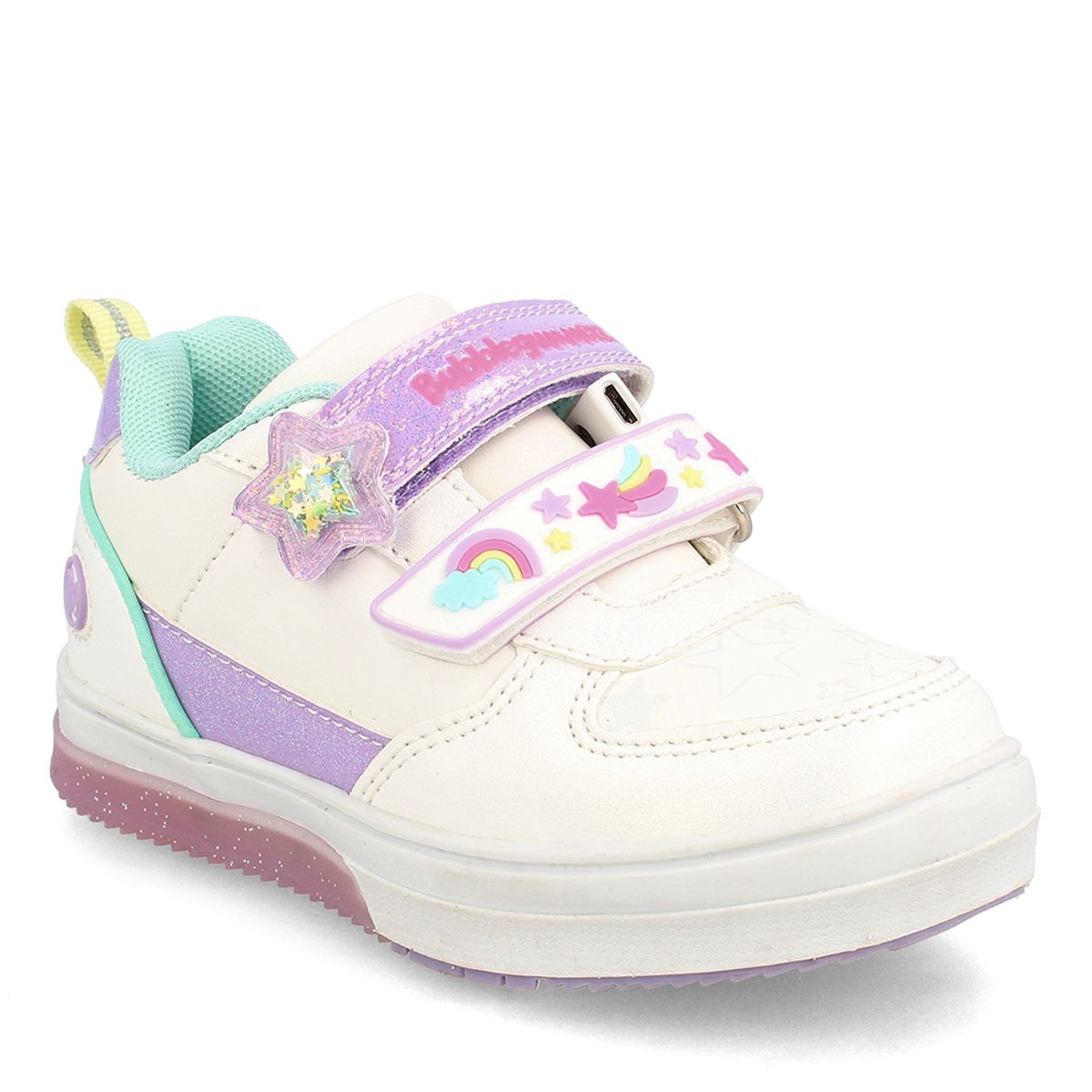 BUBBLE GUMMERS - Zapatilla Niña Bubblegummers Luces Neon Blanco-Lila